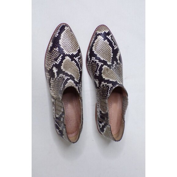 🆕 MADEWELL Sonia Chelsea Ankle Boot Bootie Brown Snakeskin Leather 6 - Picture 5 of 10